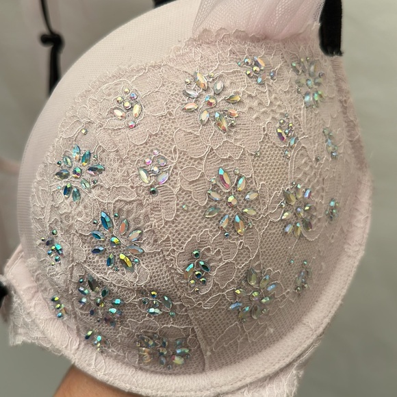 Vintage Victoria’s Secret Dream Angels Push Up Bra pink rhinestone 34D - Picture 2 of 4